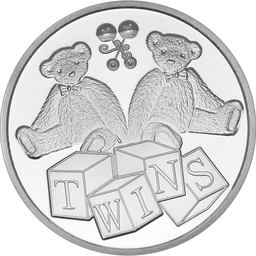 2025 Dated Twins Welcome Baby 1oz .999 Silver Round by SilverTowne in Gift Box - Picture 2 of 8
