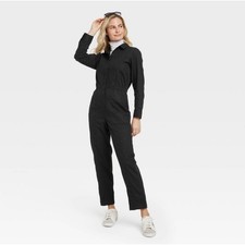 Universal Threads Long Sleeve Button Down Coverall Jumpsuit Women's 2 Black