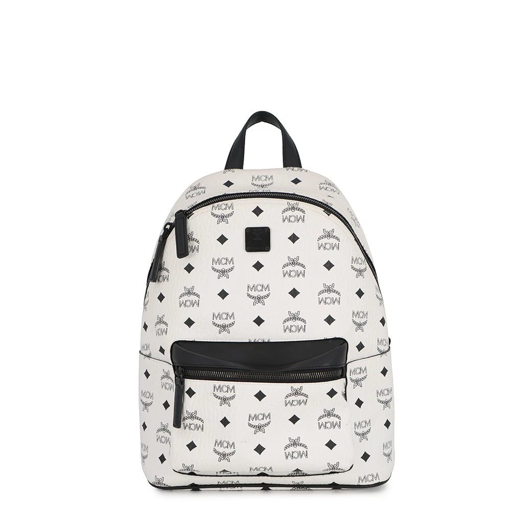 MCM Vicetos Logogram Backpack PVC Leather White Silver Auth kk581 MCM Backpack White Bags & Handbags for Women for sale | eBay main image 4