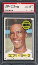 1969 Topps #337 Marty Martinez PSA 10 GEM MINT Houston Astros Low Pop FREE SHIP!