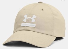 Under Armour UA Branded Adjustable Hat Beige White 1369783-289 Men's NEW
