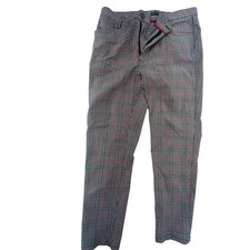 Tommy Hilfiger Women's Plaid Ankle Pants Trousers Career Casual Black Red 12