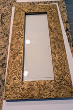 Antyczna pozłacana drewniana rama folia wzór 24" x 12" piękna 