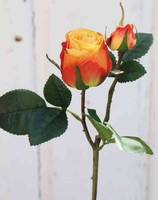 Artplants KüNstliche Rose Renesmee, Gelb-Rot, 45Cm, Ø6Cm