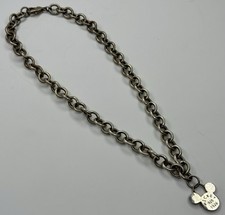 Rare Vintage 1925 Walt Disney Mickey Mouse 925 Sterling Silver Necklace 58g 18  
