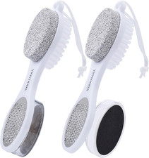 Foot Scrubber Brush with Pumice Stone for Feet 5-In-1, 2Pcs Foot File Callus Rem