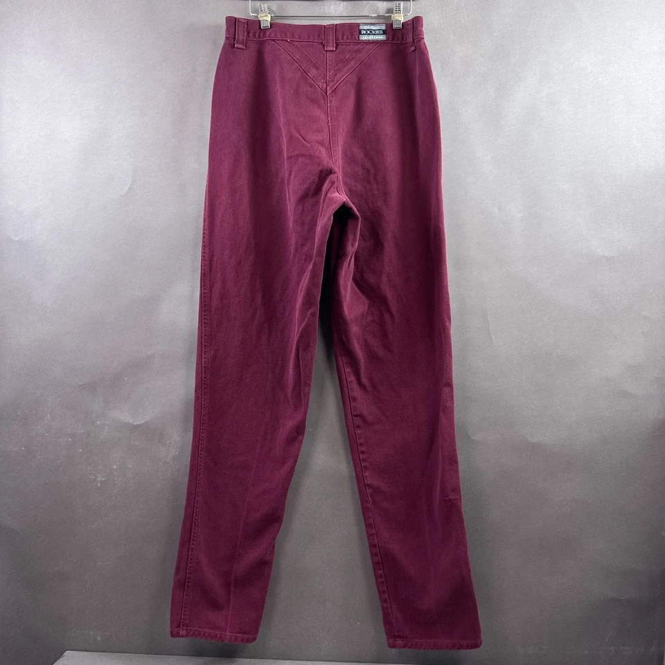 Vintage Rockies Jeans Womens 33 Burgundy Bareback Rocky Mountain Pants Western - Image 3 of 4