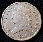 Photo of a 1832-P Half Cent from an eBay listing that sold on Jul 21, 2026