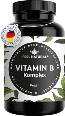 Vitamin B Komplex hochdosiert Alle 8 B-Vitamine B1, B2, B3, B5, B6, B7, B9, B12