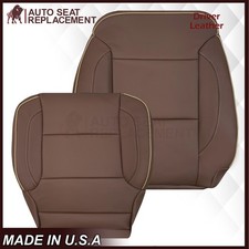 For Chevrolet High Country Driver Top Bottom Real Leather Seat Covers Mink Brown