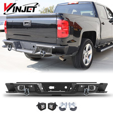 For 2007-2018 Chevy Silverado 1500 Offroad Steel Rear Bumper Wled Lightsd-ring