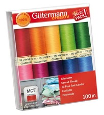 Gutermann Sew-All Colorful Set 100 Polyester Thread Set 10 x 100m Reels