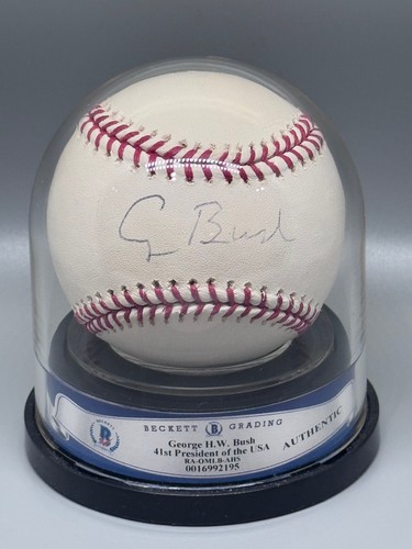 George H. Bush "41° Presidente POTUS" Pallone da baseball autografato firmato Auto BAS - Foto 10 di 17