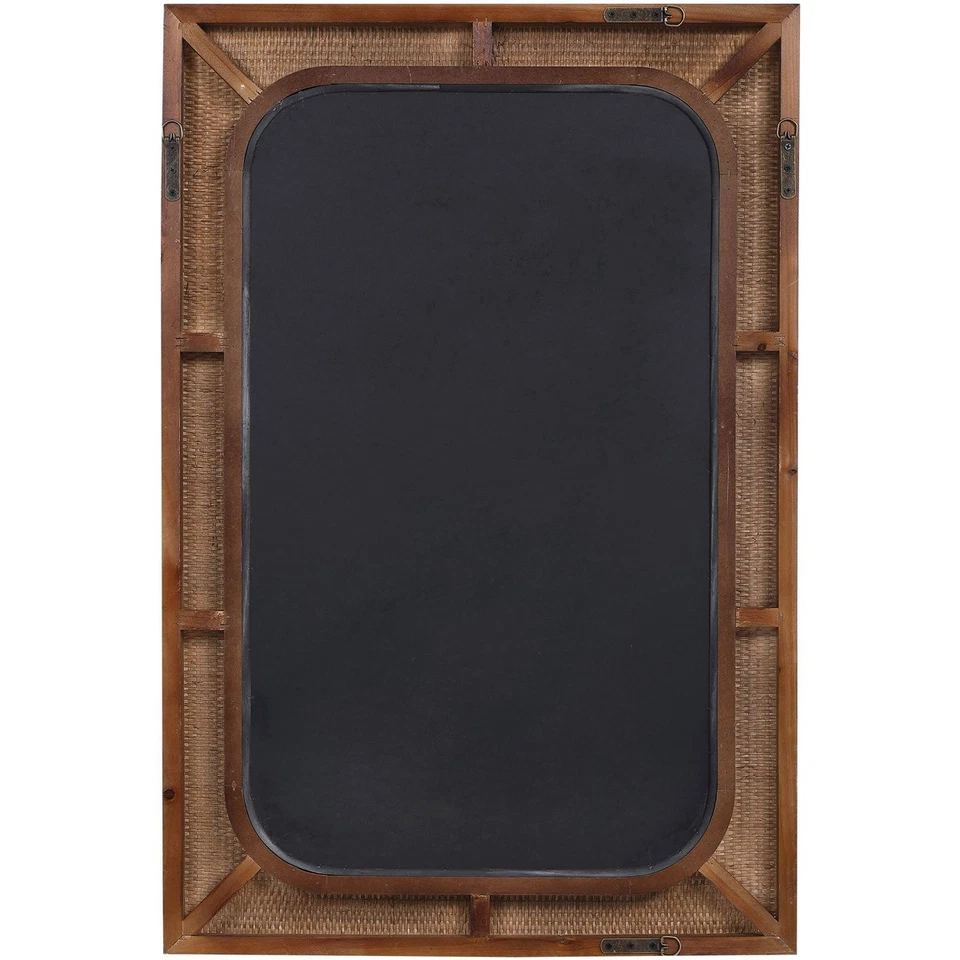Espejo de pared Uttermost 09687 Tahití 42 X 28 pulgadas ratán con detalles de madera de abeto Foto 4 de 4