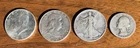 3 Silver Half Dollars & Quarter.  1964, 1952, 1943 & 1936 dates - 90% Silver