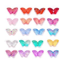 Mabor 100pcs Butterfly Crystal Glass Beads for Jewelry Making,Small Glass Bea...
