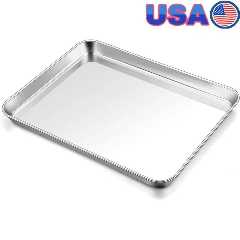 Heavy Duty Stainless Steel Baking Sheet Non-Toxic Dishwasher Safe Cookie Tray US