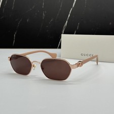 NEW GUCCI GG1593S 003 BROWN GEOMETRIC WOMEN SUNGLASSES GUCCI