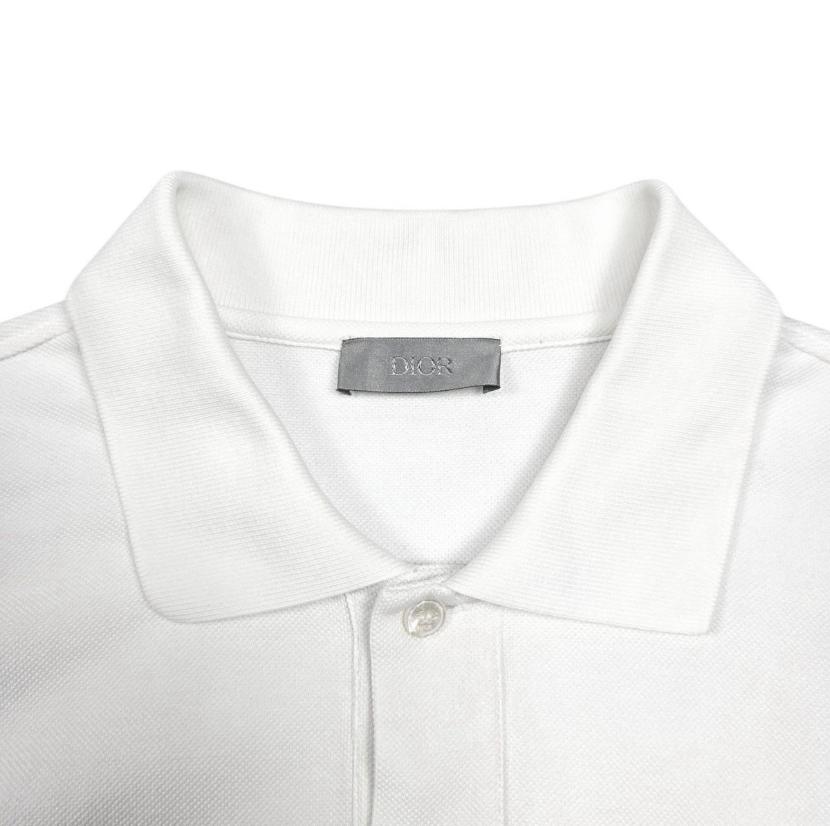 Dior Men's White Polo Shirt Size S Embroidered Logo 100% Cotton