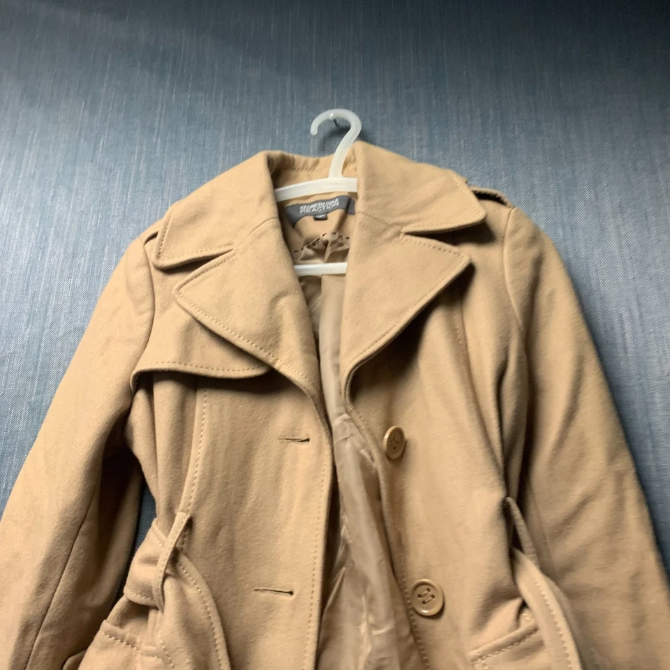 Gabardina para mujer Kenneth Cole Reaction talla 4P beige tostado mezcla de lana Foto 2 de 4