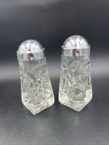 Vintage Anchor Hocking Star Of David Prescut Glass Salt & Pepper Shaker Set