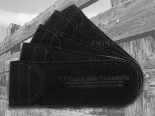 Case xx 5-Pack Large Black Suede Leather Pouches for Pocket Knives Knife 9068