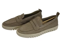 Vionic Uptown Shoes Womens Size 7 Beige Suede Loafers Slip On Comfort Walking