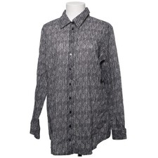Emilia Lay, chemise, taille : 44, noir/blanc, coton bio, chevron, femme #AS5