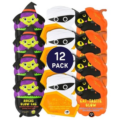 SpaLife Beauty Halloween Face Mask Spooky Glow Bundle | Korean Facial Masks | Po