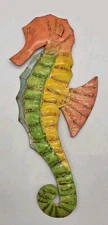 Seahorse 12.5" Tropical Indoor Outdoor Decor Handcrafted Haitian Metal Art 