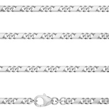 55 cm Männer Dollar Kette massiv 3,7 mm Breit Echt Silber 925 Sterlingsilber Neu