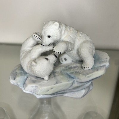 Enesco Polar Expedition Collection Polar Bear Cubs Porcelain Figurine