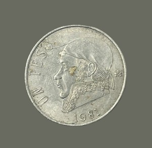 1981-Mo Mexico 🇲🇽 1 Peso Copper-Nickel Coin