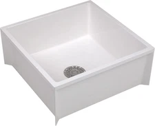 Mustee 63Mmop Sink Colorfast Marbleized Finish, White