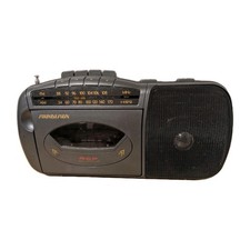 Soundesign Vintage 90's Black Sound Design AM/FM Cassette Player Mdl 4615 Mcl
