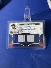 202t Topps Tier One Johan Santana /75 Blue Foil Relic Auto Twins