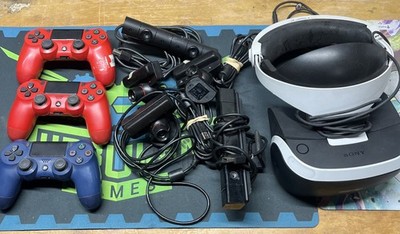Sony Playstation 4 -VR Headset, Controllers and Camera Lot - UNTESTED 