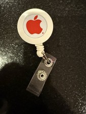 Vintage Apple Computer Red Apple Badge ID Retractable Lanyard