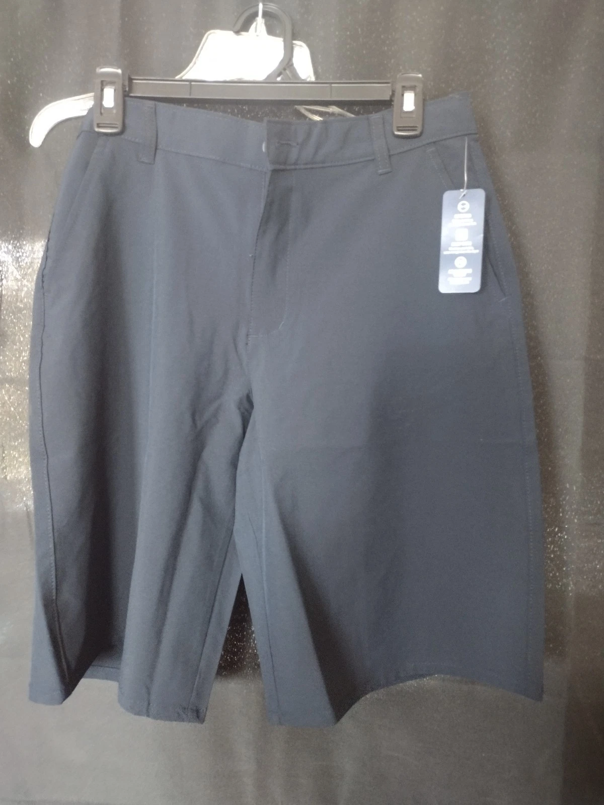 NEW IZOD Performance Short Regular 20 Navy Blue Stretch Adjustable Waist