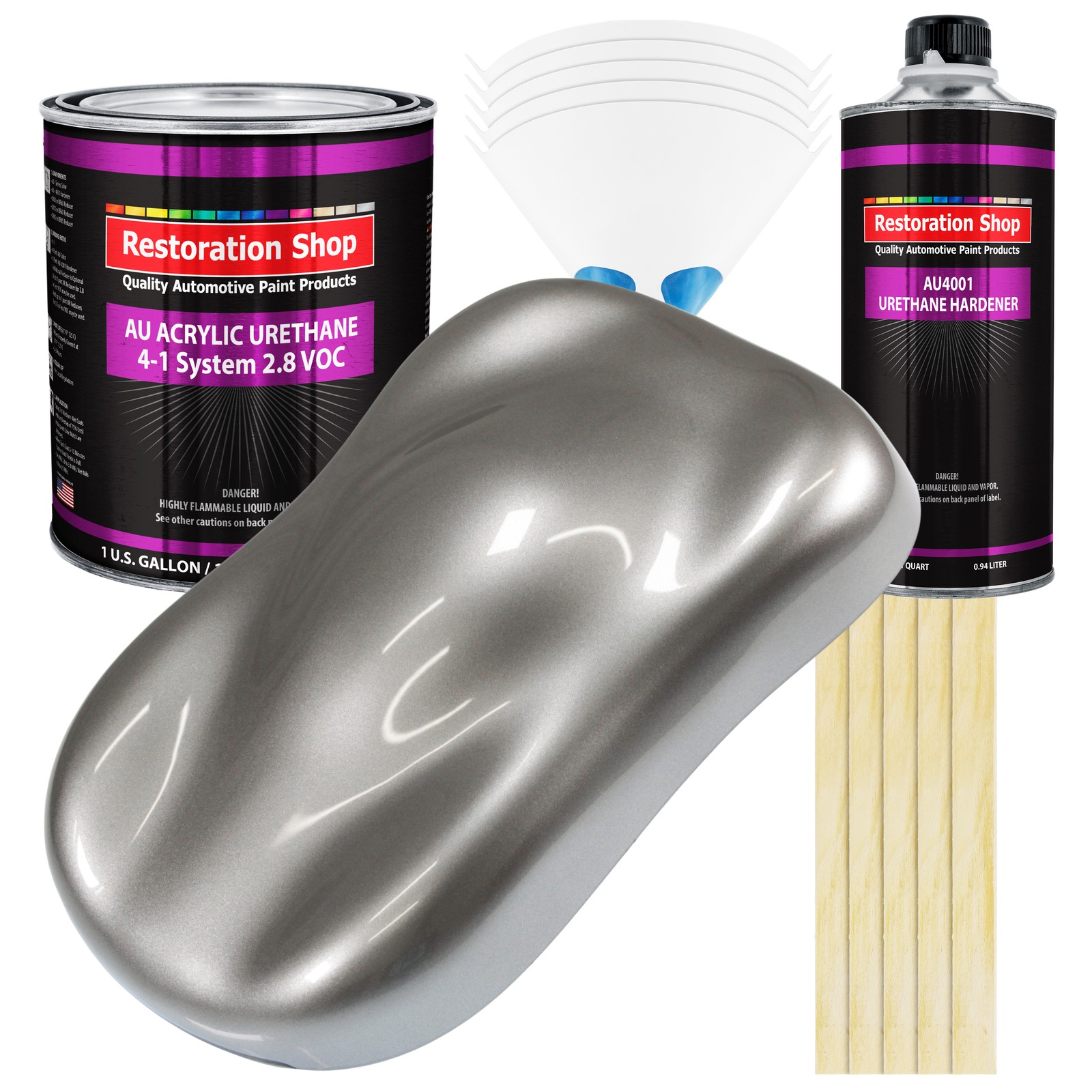 Restoration Shop Titanium Gray Metallic Acrylic Urethane Gallon Kit Auto Paint