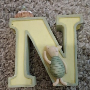 Michel & Company Disney Classic Pooh Piglet Nursery Wall Letter N Wood Yellow