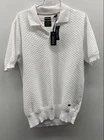 Buffalo David Bitton Men's Williams White Textured Knit Polo Shirt NWT Sz M