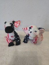 2000 TY Beanie Baby Elephant Righty and Donkey Lefty with Tags