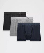 Lululemon ALWAYS IN MOTION Modal Boxer Variety Pack. 3". Pack of 3. L