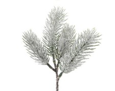 Künstliche Tannenzweige 20cm Dekozweige Kunstzweige mit Schnee beschneit klein