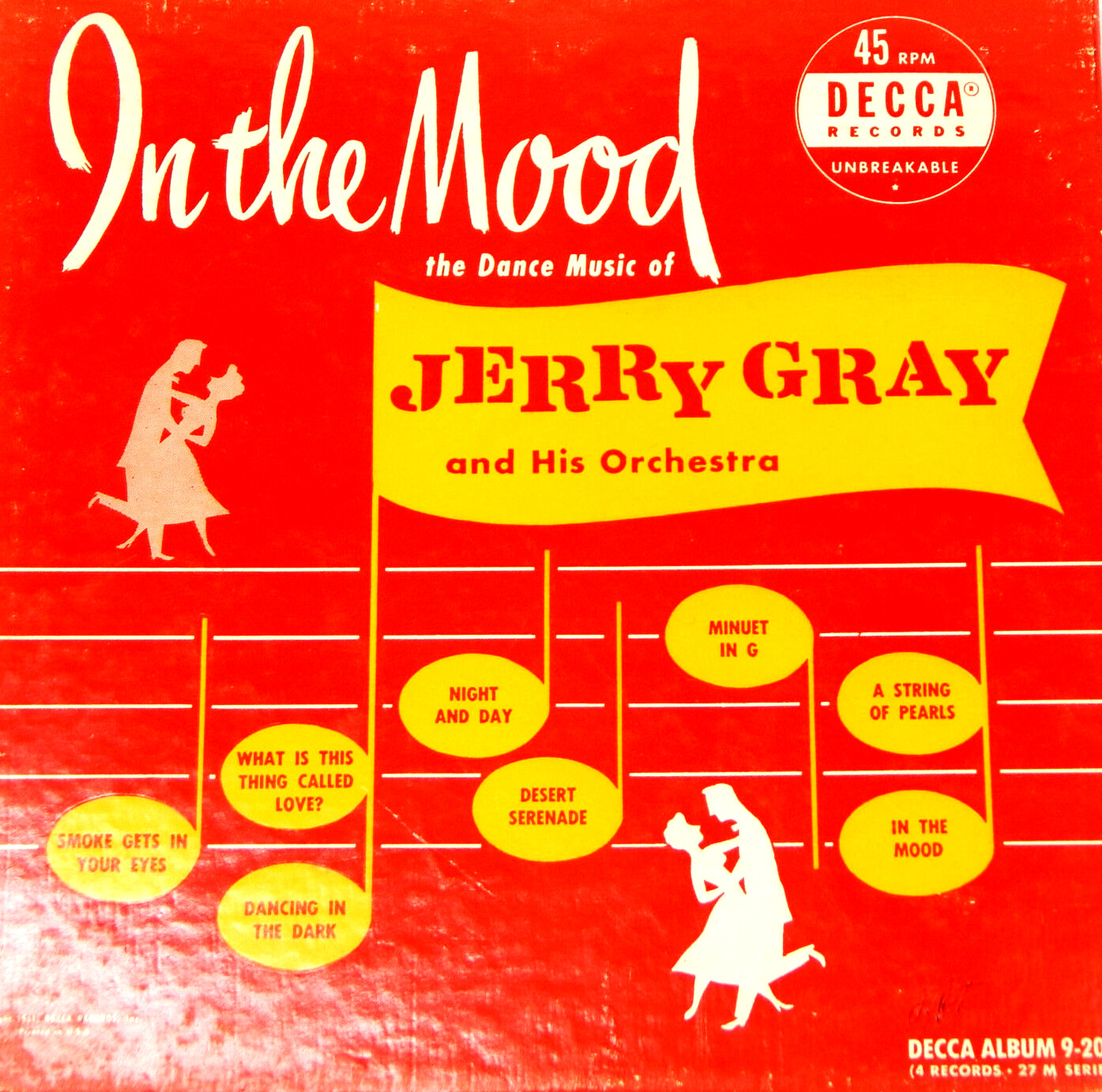 RARE JERRY GRAY 45rpm 4 RECORD SET ALBUM "IN THE MOOD" 1951 JAZZ BIG BAND SWING