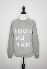 EVERLANE Sweatshirt Women's Size Small "100 Human" Typography Light Gray