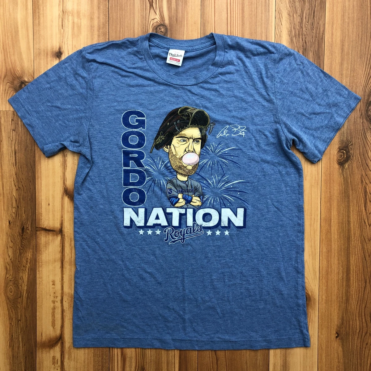 Charlie Hustle Heather Blue Kansas City Royals Gordo Nation Graphic T-Shirt  Adul