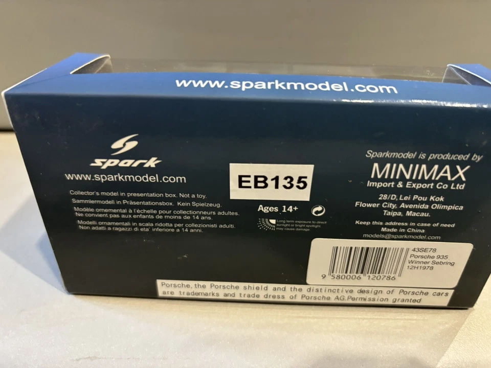 Spark 43SE78 Porsche 935 #9 Winner Sebring 12h 1978 1:43 - Immagine 3 di 3