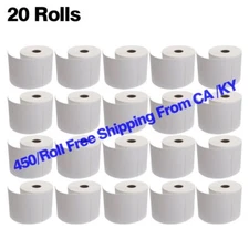20 Rolls 4x6 Direct Thermal Labels 450 Per Roll For Zebra Eltron 2844 ZP-450